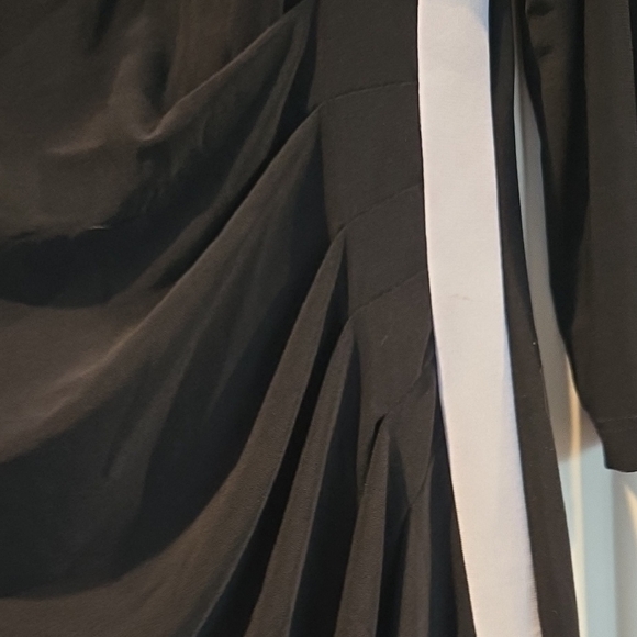 Chaps Black and White Long Sleeve Dress - Picture 4 of 9